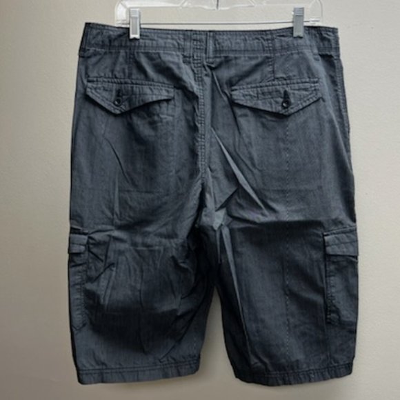 Helix Men's Cargo Shorts Dark Grey with white pin stripes - Picture 2 of 8